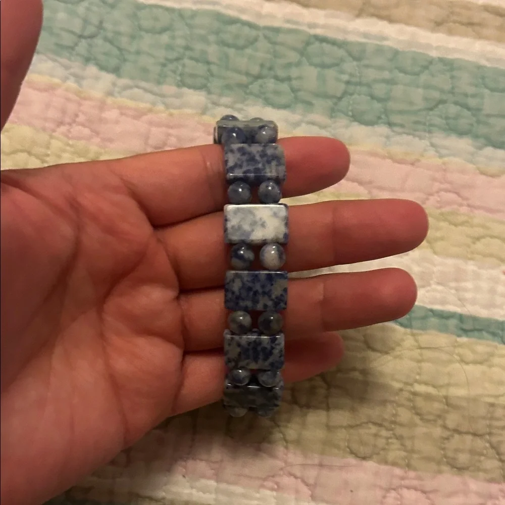 Blue Sodalite Stretch Bracelet - Women's Natural Stone Jewelry